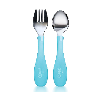 Wee Baby Paslanmaz Çelik Çatal Kaşık Seti Mavi